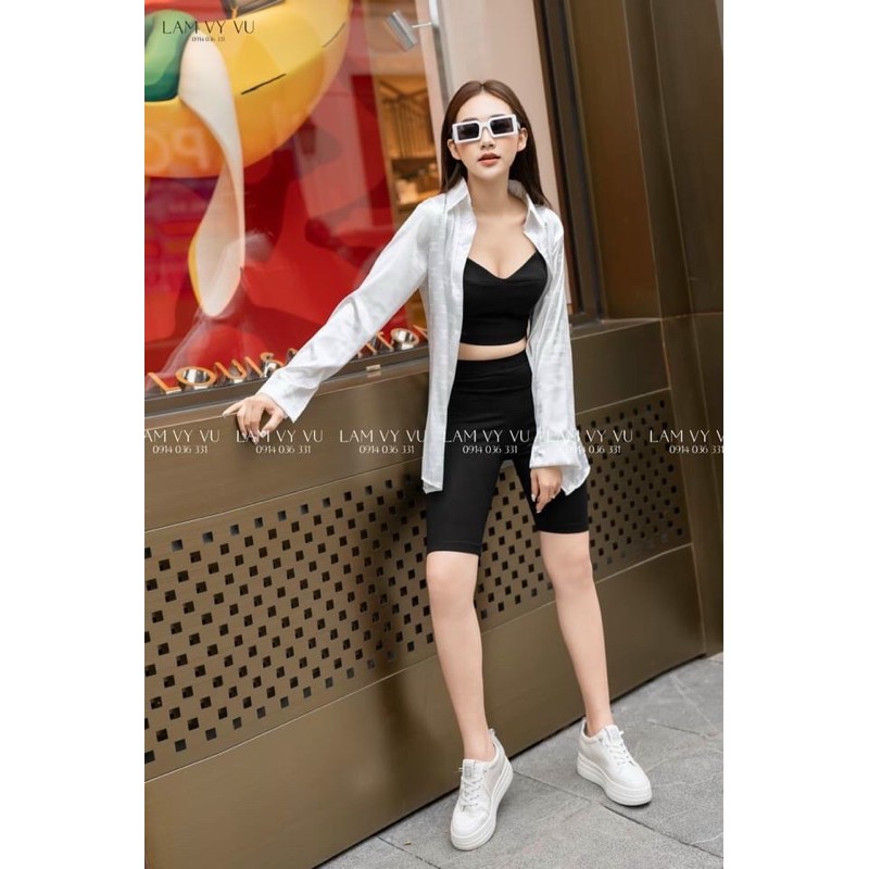 ⚙️ Quần legging ngố 2 màu đen, ghi về hàng. Freesize