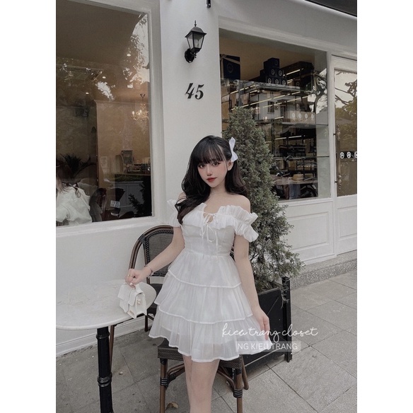 [ANNA DRESS] VÁY TƠ TẦNG TRỄ VAI