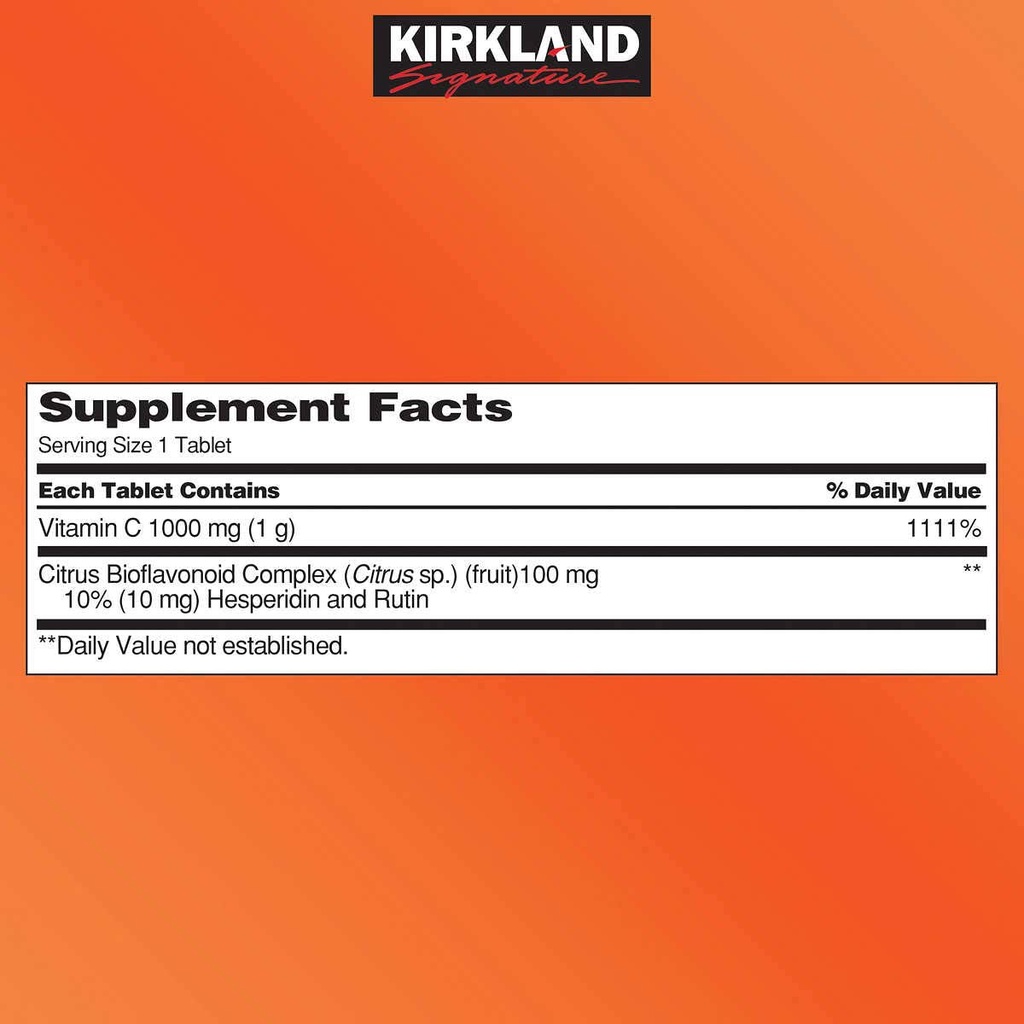 Viên Uống KIRKLAND Signature VITAMIN C 1000 mg 500 Viên - Tăng sức đề kháng cho cơ thể