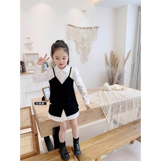 áo váy sơ mi cách điệu bé gái