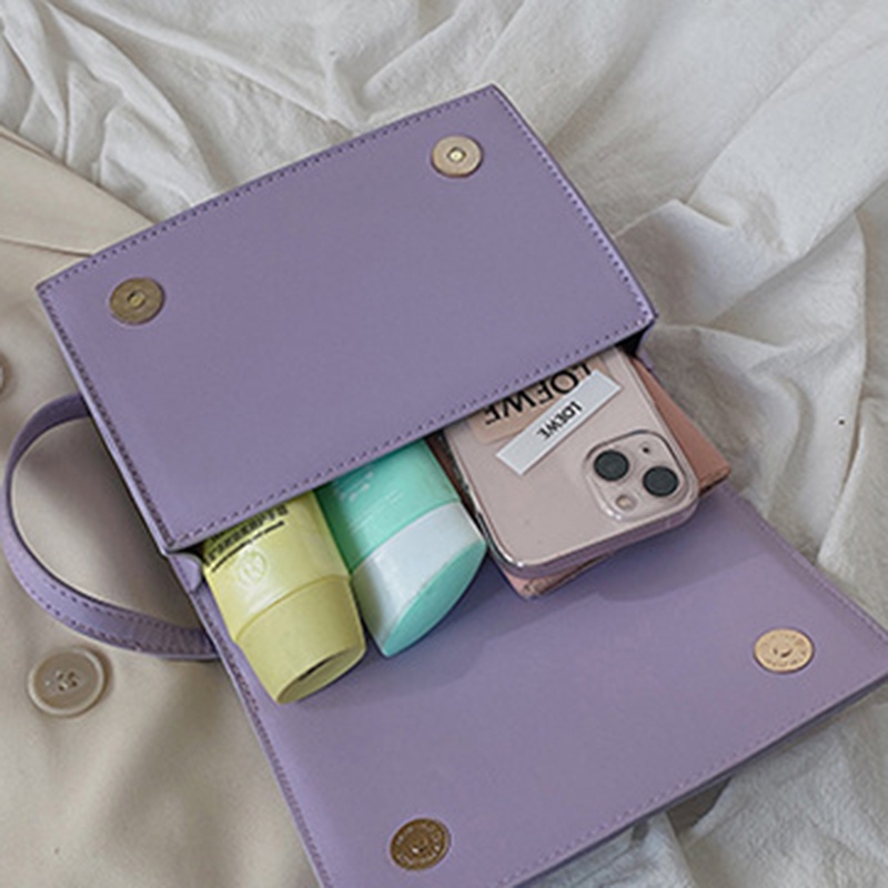 Túi đeo chéo IELGY dáng vuông nhỏ màu trơn họa tiết vân sọc đơn giản dành cho nữ