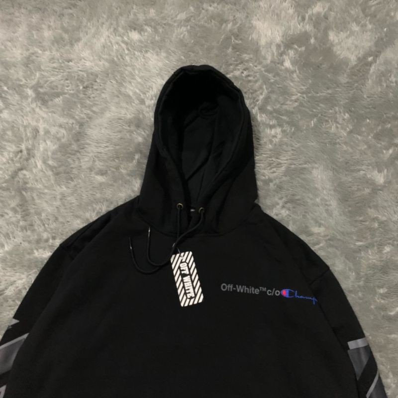 Áo Hoodie Off White Thêu Chữ X Champion