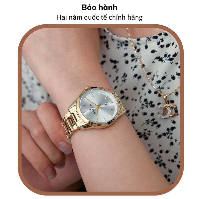 Đồng hồ nữ Daniel Klein Watch DK.1.12814 mặt nhỏ kính cứng chống xước, chống nước, dây thép đeo tay cao cấp chính hãng