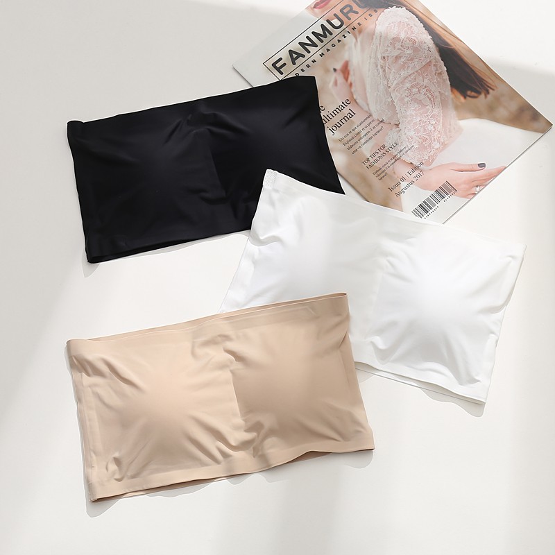 Women Wireless Bars Solid Removable Pads Bandeau Seamless Crop Bras for Women Strapless Padded Bras | BigBuy360 - bigbuy360.vn