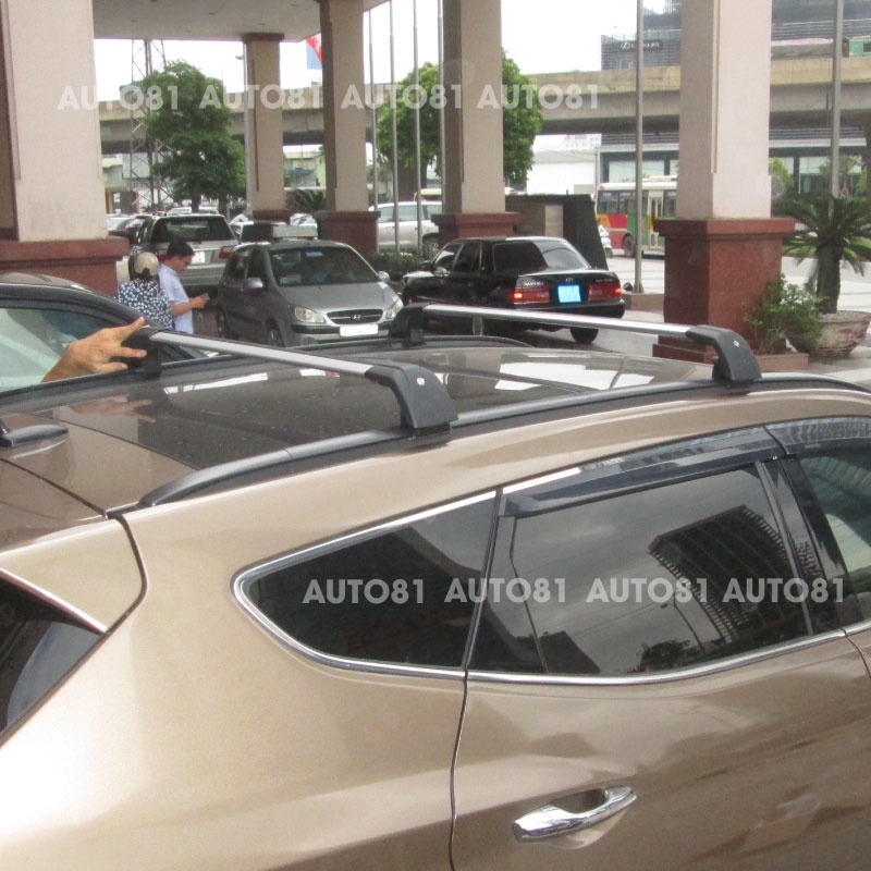 Thanh giá nóc xe ô tô, baga chở đồ ô tô bộ 2 thanh nóc ngang cho xe hơi có thanh dọc thấp kiểu B