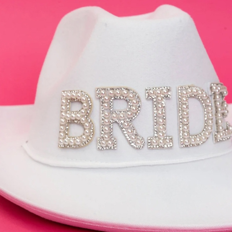 Mũ Vành Rộng Màu Trắng Phong Cách Phương Tây Cho Cô Dâu