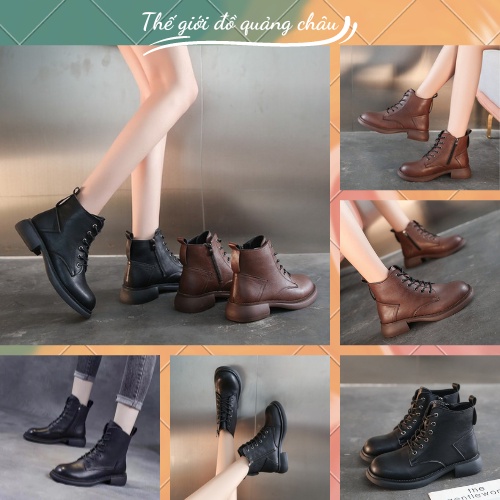 Giày Bốt Cao Cổ Đế Cao 5P Dành Cho Nữ Buộc Dây Phong Cách Trẻ Trung Hottrend 2022 - Hàng Quảng Châu Cao Cấp (M13)