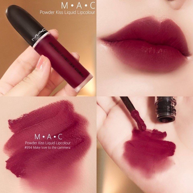 Son Mac 994 make love to the camera đỏ rượu- powder kiss liquid