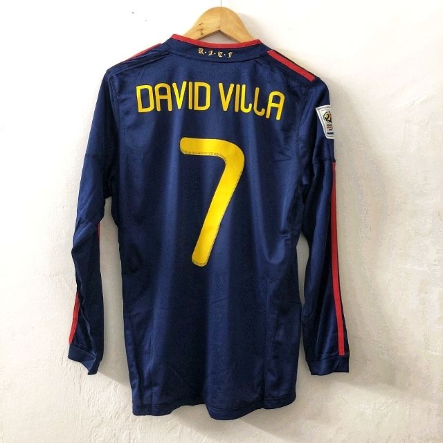 Áo Thun Bóng Đá Tay Ngắn Phong Cách Vintage Tây Ban Nha 2010 Size s-2xl