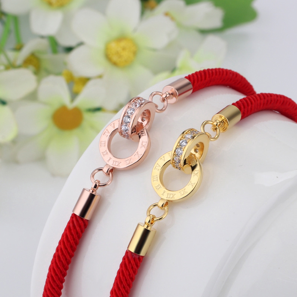 Vòng tay bện dây đỏ may mắn có thể điều chỉnh kích thước