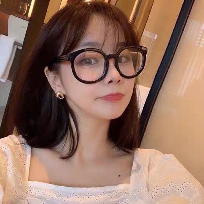 Kính Râm Thời Trang Gọng Tròn to màu đen phong cách Hàn Quốc cho nam và nữ K23 hải hà shop