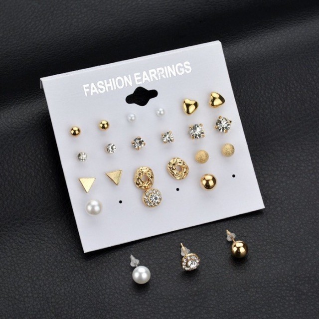 Set Khuyên Tai 12 Đôi Bông Tai Cho Nàng Diện Mỗi Ngày
