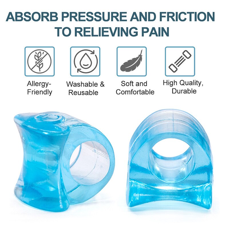 [Hàng mới về] Set 2 dụng cụ tách ngón chân chỉnh hình bằng silicon mềm màu xanh dương chống tật vẹo ngón chân cái