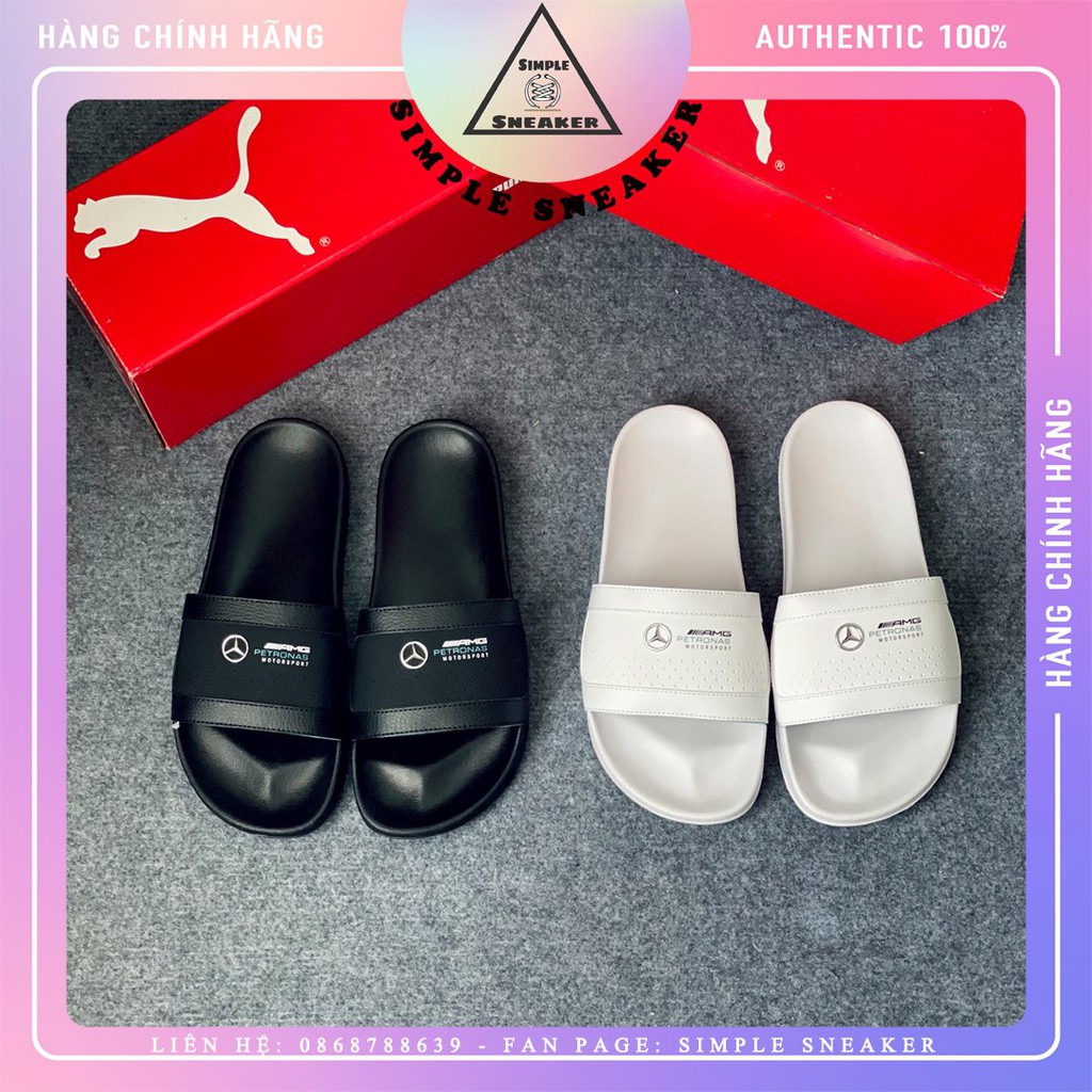 Dép Puma x Mercedes Chính Hãng FREESHIP Puma Leadcat Slides Mercedes Team Sliver - Dép Quai Ngang Puma [37155301