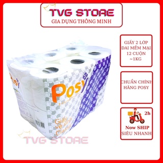 Giấy vệ sinh Posy Classic 2 lớp 12 cuộn siêu dai mềm mại