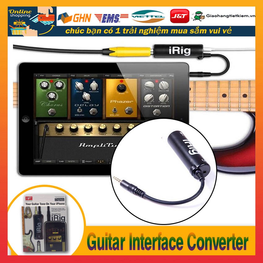 Cáp kết nối đàn guitar với điện thoại iRig AmpliTube