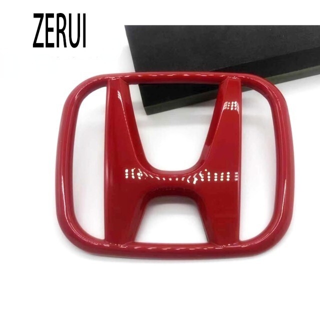Zerui 1 Miếng Dán Logo H Màu Đỏ Bóng Trang Trí Trước Và Sau Cho Xe Hơi Honda Jazz / City / HRV / Civic / BRV
