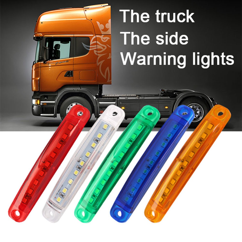 Set 2 Đèn LED Cảnh Báo 24V 9 Bóng Gắn Hông Xe Tải / Xe Moóc