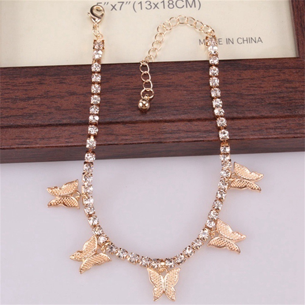 Lắc Chân Hình Bướm Đính Đá Thời Trang Cho Nữ