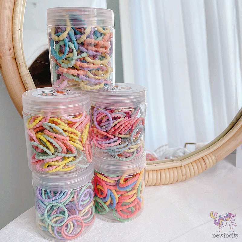 Dây buộc tóc bằng cao su màu huỳnh quang phong cách Hàn Quốc cho bé gái