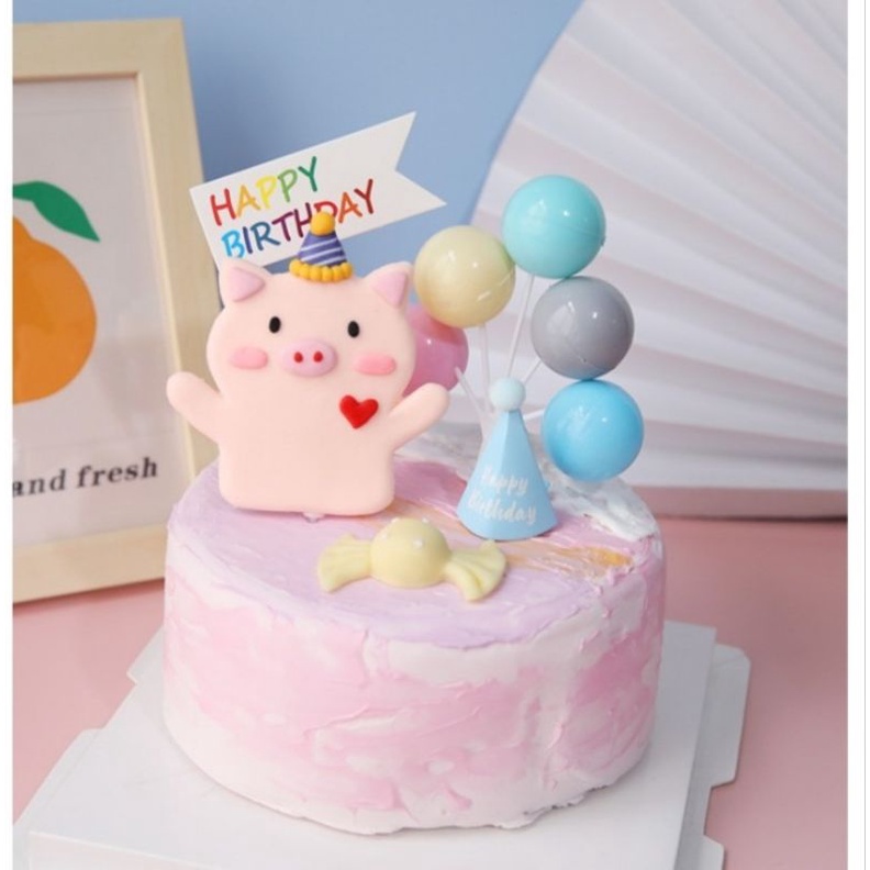 Chùm bóng nhựa trang trí bánh kem sinh nhật