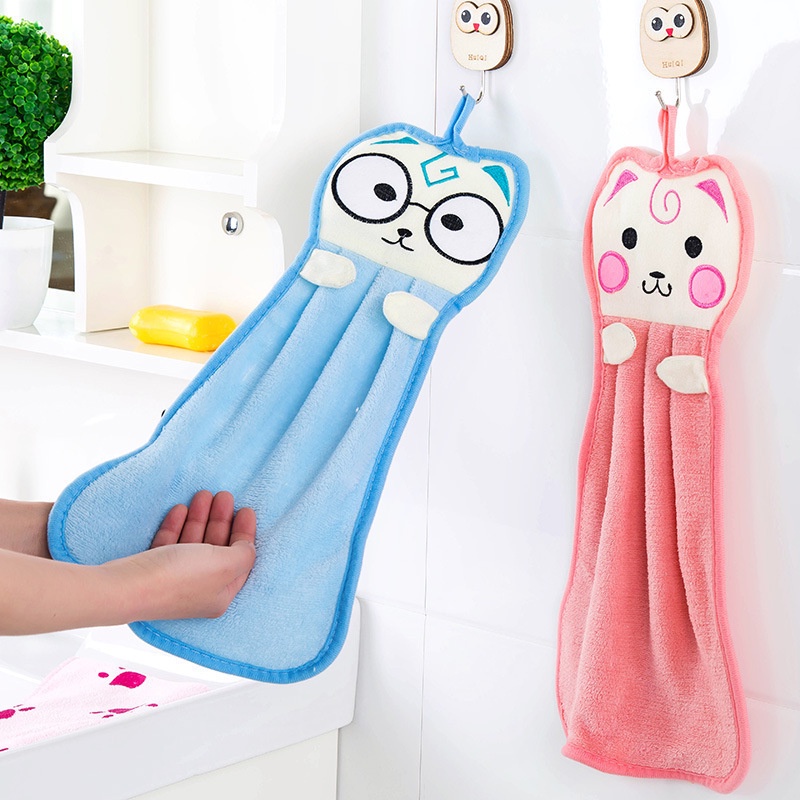 Khăn lau tay treo tường hình mèo dễ thương tiện dụng