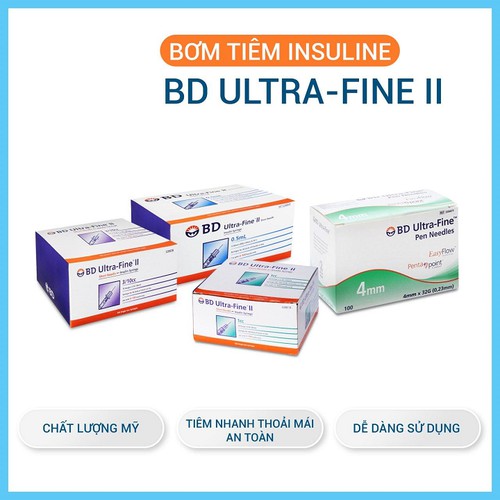 Bơm tiêm tiểu đường isulin BD Ultra Fine II - made in usa Chính hãng 1cc 0.5cc 0.3cc