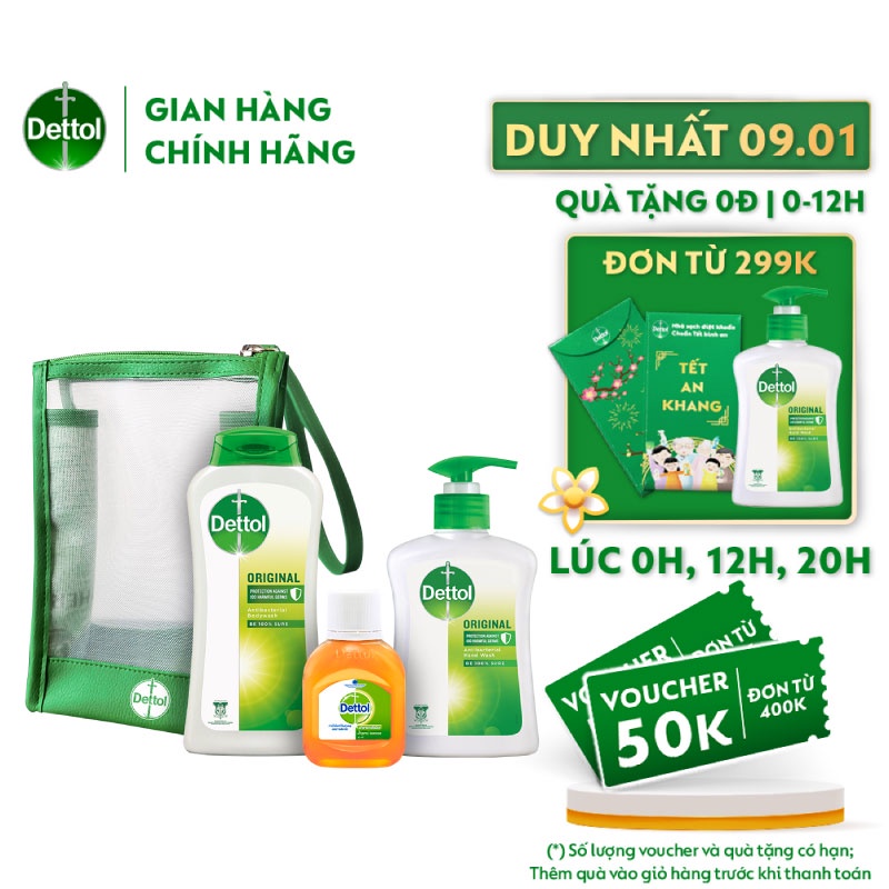 Combo kháng khuẩn bảo vệ toàn diện Dettol