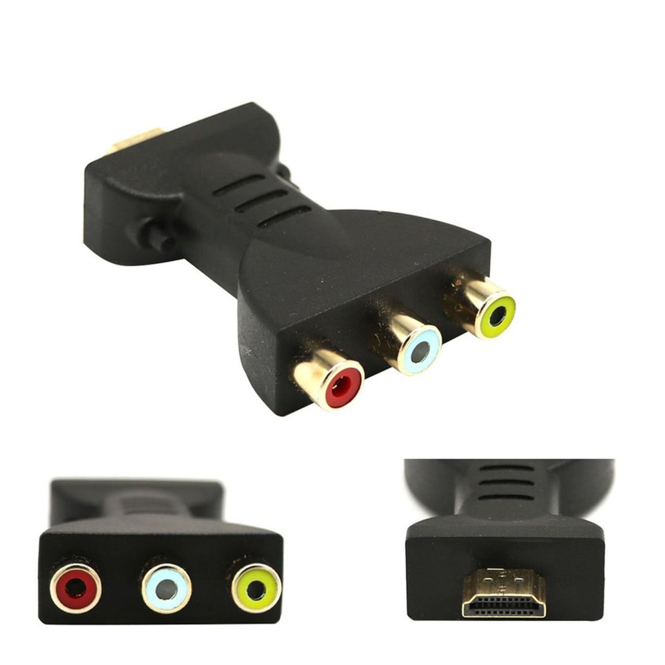 Flexible HDMI-Compatible To 3 RCA Video Audio AV Adapter Component Converter