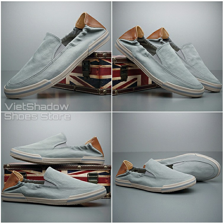 Slip on nam - Giày lười vải nam cao cấp - Mũ giày bằng polyester (gió) chống thấm 4 màu tuyệt đẹp - Mã 20610