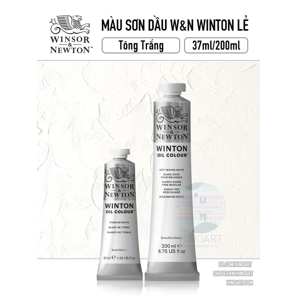 Sơn dầu W&N WINTON tuýp 37ml/ 200ml - tông Trắng