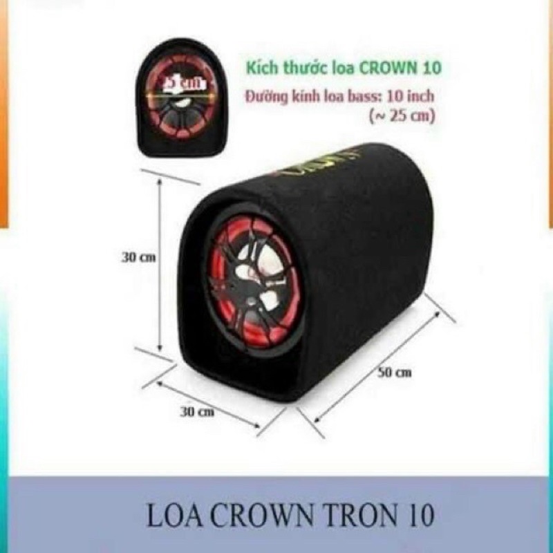 Loa bluetooth SUB Crown 10 dáng tròn và vuông dùng dược nguồn 12 V/ 24 V/ 220 V