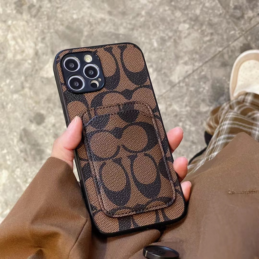 Ốp Điện Thoại Bằng Da Cao Cấp Chống Sốc Có Ngăn Đựng Thẻ Cho iphone 14 13 12 pro max xr 7p