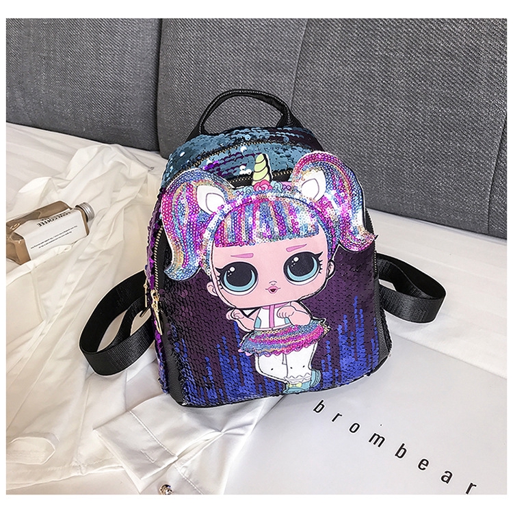 3d Lol Surprise Doll Kids Sequin Backpack Backpack Neo Kids Korea Balo Cute Túi Bé Gái