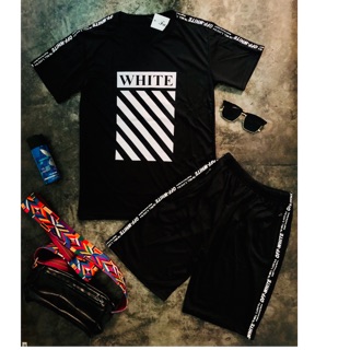 [Freeship từ 99k] bộ hè nam thời trang off white đen