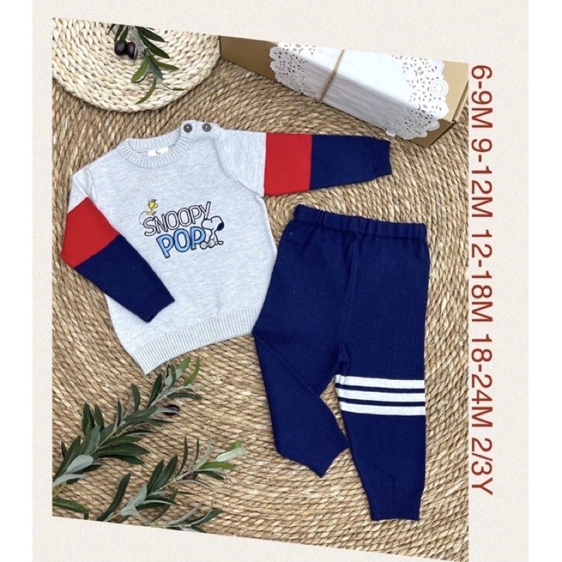 Bộ quần áo Moon len lông cừu siêu ấm cho bé