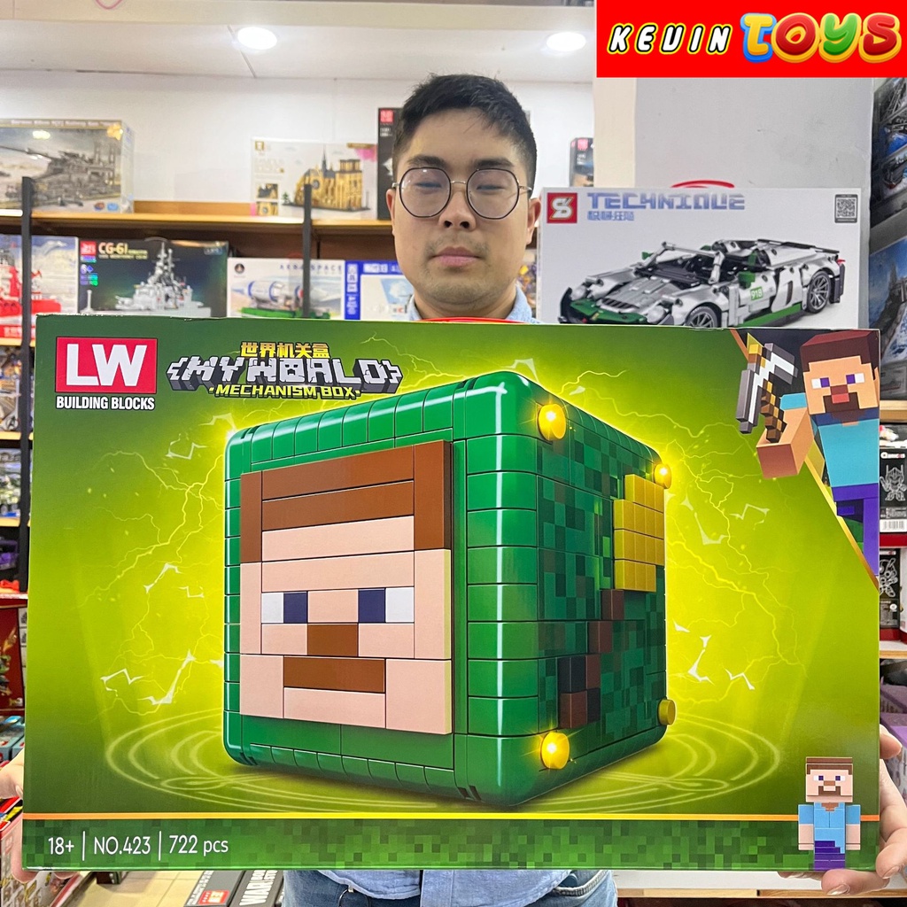 Đồ Chơi Lắp Ráp Kiểu Lego MineCraft Hộp Thế Giới My World Organ Box ModelLW423 Với 722 Mảnh Ghép