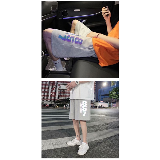 Quần short thể thao in hình phản quang thời trang mùa hè cho nam size M-8XL