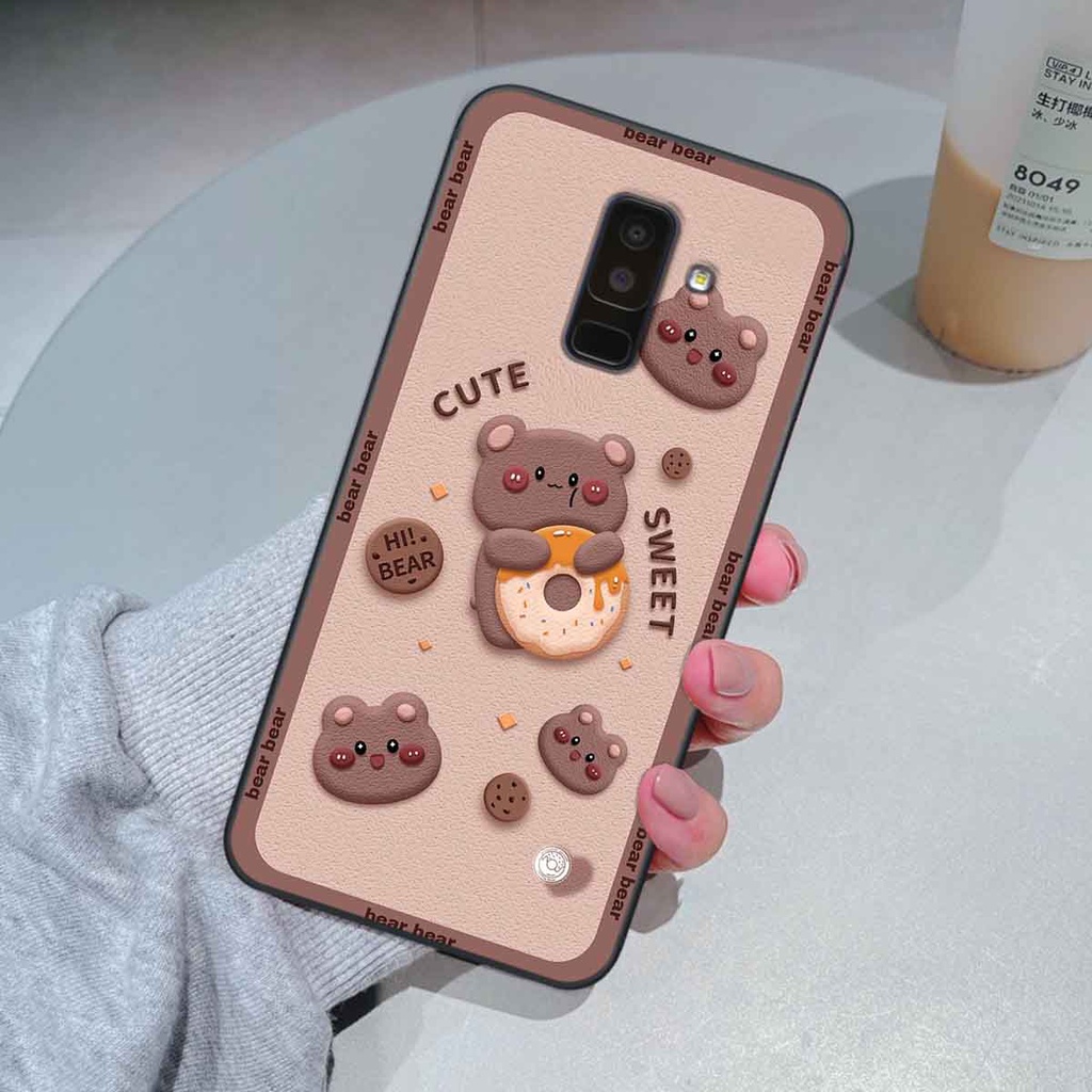 Ốp Samsung J8 bear brick, gấu đáng yêu, dễ thương