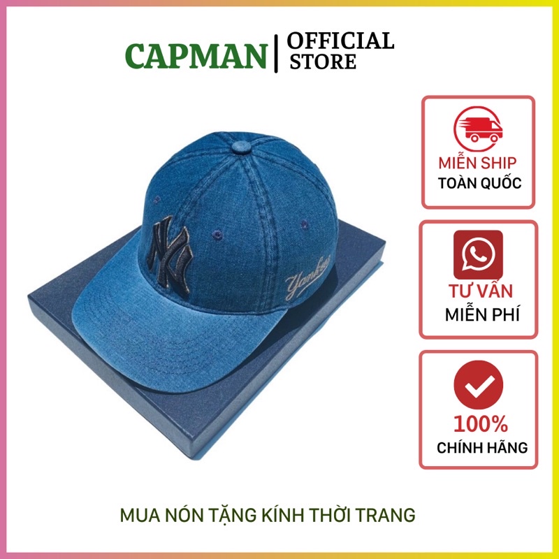 ( Ảnh thật) Nón jean bụi NY cao cấp - Mũ Lưỡi Trai NY JEAN/ Nón jean bụi cực đẹp Freesize Full Hộp Cho Nam Nữ