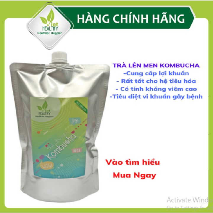 Trà lên men Kombucha 1 lít túi tiện lợi Viet Healthy