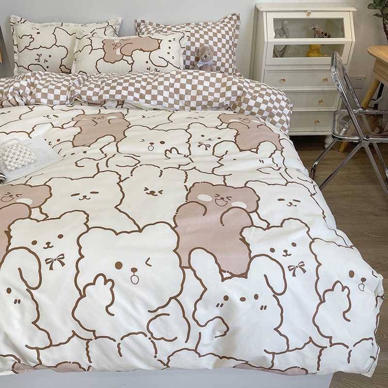 Bộ chăn ga cotton poly họa tiết thú cưng set 4 chăn ga gối cao cấp -hàng nhập khẩu loại 1 | BigBuy360 - bigbuy360.vn