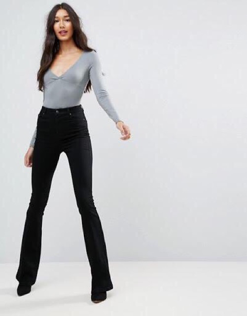 Quẩn jeans  ống loe dài