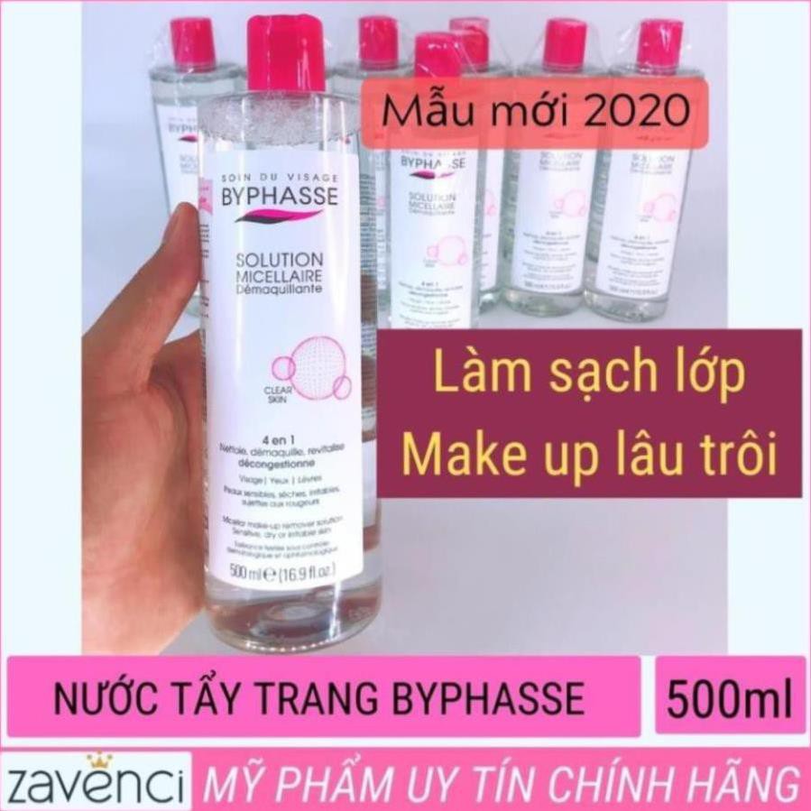 Nước tẩy trang BYPHASSE Micellar Water Làm Sạch Sâu Phù Hợp Với Mọi Loại Da (Mẫu mới -500ml)