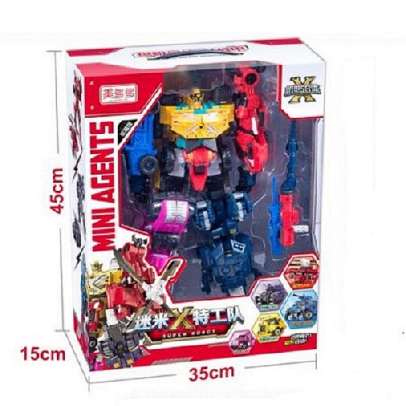 5in 1 Miniforce X Lucybot Lucy Bot Ranger Transformer Machine Car Robot Toys Mô hình đồ chơi robot biến hình