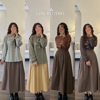 Chân váy basic khaki thô