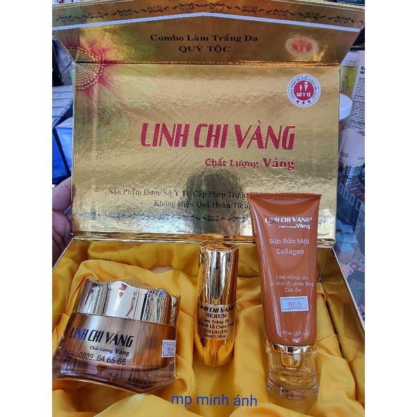 combo trắng da QUÝ TỘC linh chi vàng trắng da se khít lỗ chân lông ( chuẩn cty )