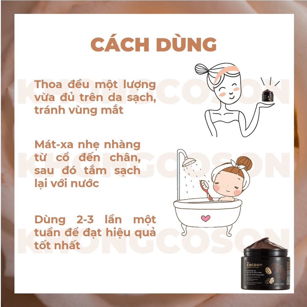 Tẩy Tế Bào Chết Cà Phê Đăk Lăk Cocoon Làm Sạch Da Chết Body Cơ Thể 200ml - Khongcoson | WebRaoVat - webraovat.net.vn