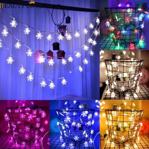 Rèm cửa sổ Đèn LED 20 Bóng Hình Bông Tuyết Trang Trí Giáng Sinh