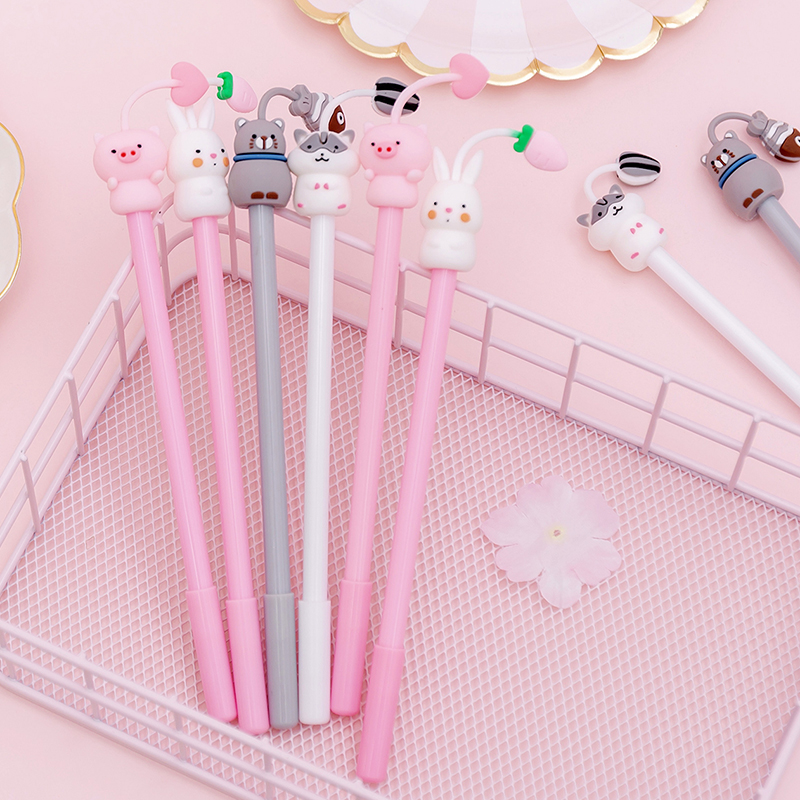 Set 4 Bút Mực 0.38mm Hình Động Vật Dễ Thương Cho Học Sinh
